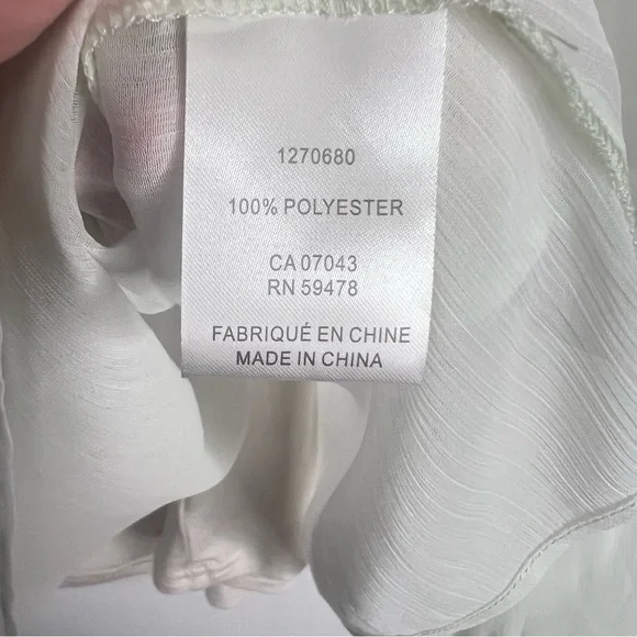 NWT Rachel Zoe Sheer Long Sleeve Blouse Ruffle Neck Floral Sz L Flowy Romantic - Picture 6 of 7